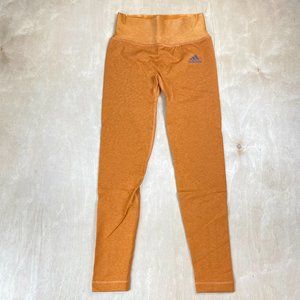 Adidas Gold Orange Snatching Form Fitting Women's Leggings BT PX LUX EB5014